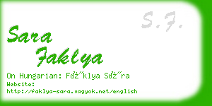 sara faklya business card